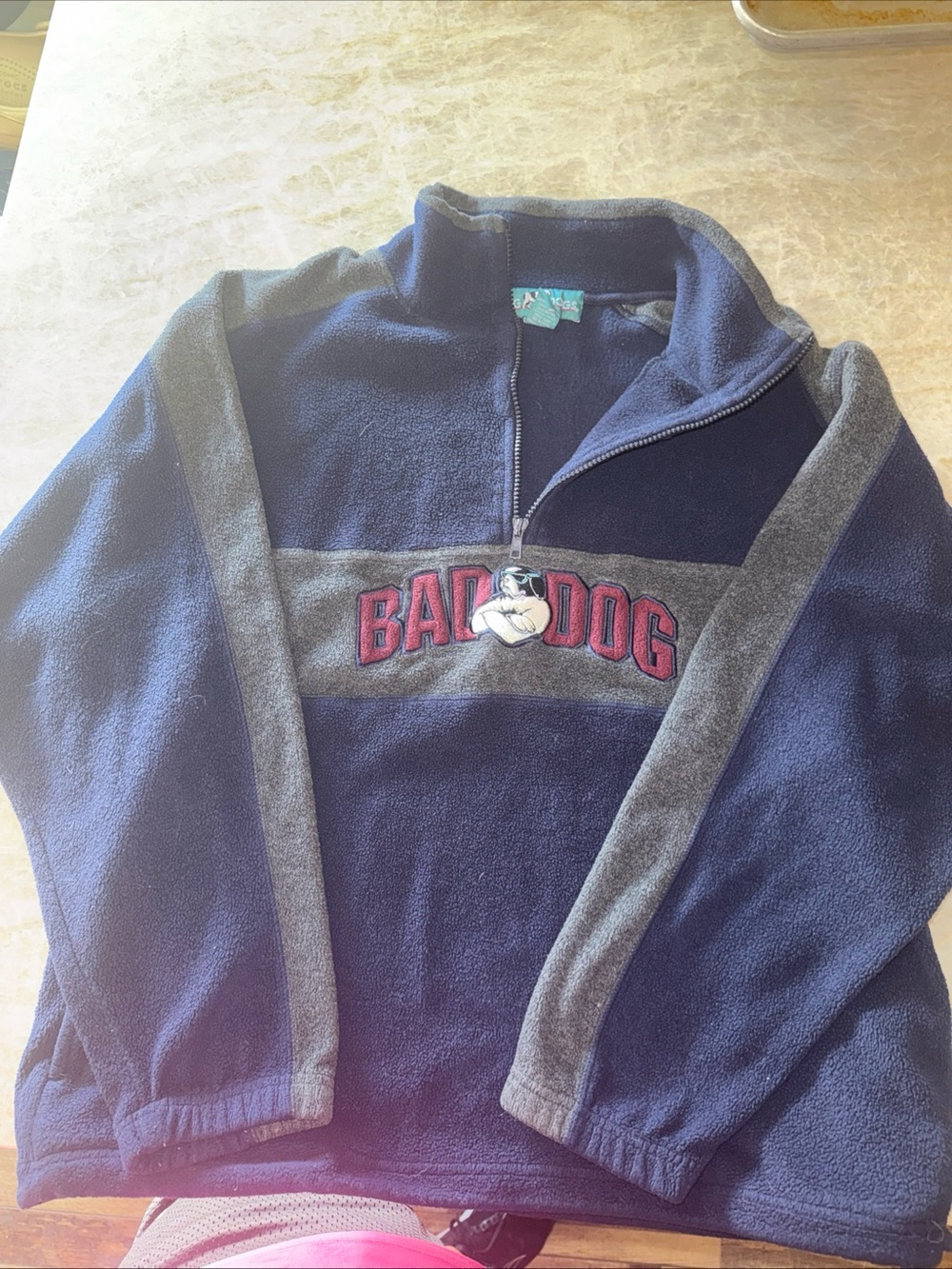 Vintage Y2K BAD DOG Drake Big Dogs Fleece Pullover Quarter Zip High Neck… Md